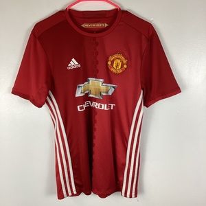 Adidas Climacool Newton Heath Red Manchester United Blank Soccer Jersey Mens S